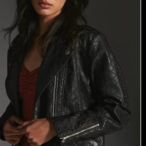 By Anthropologie Faux Leather Eyelet Jacket - XS, S & M - NWT